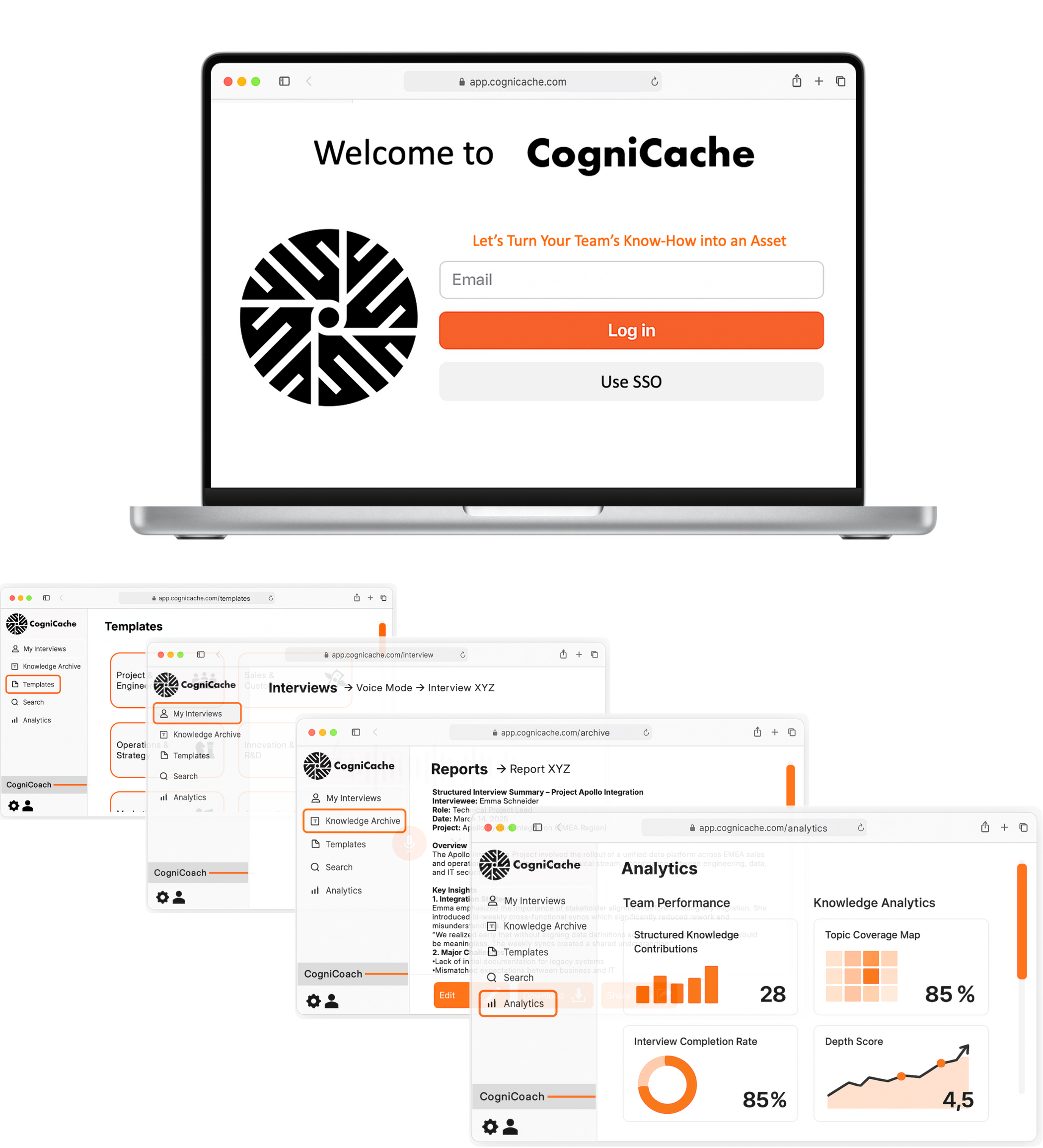 CogniCache ist eine KI-basierte und web-basierte Software für Wissenserfassung und den strukturierten Wissenstransfer in Unternehmen.
